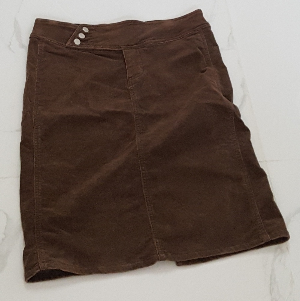 Carbon Brown Corduroy High Waisted Skirt Sz9